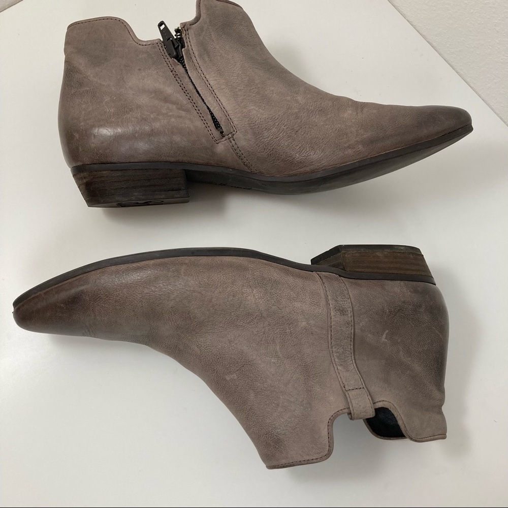 Paul Green Taupe Grey leather boots booties handmade sUK 6  US 8.5 8 1/2  B032 - Picture 8 of 15